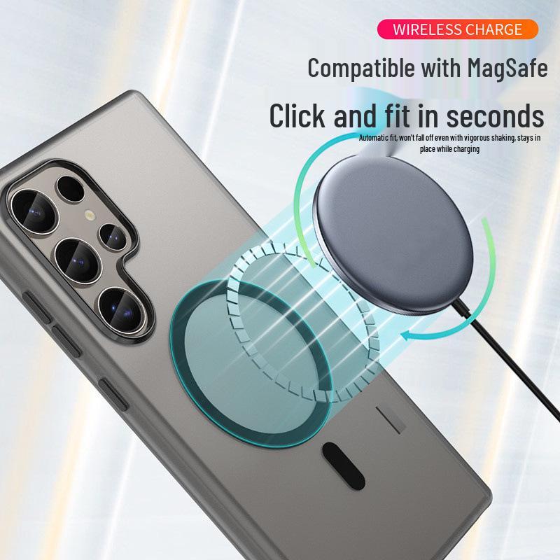 Frosted Magnetic Samsung S26 Ultra Case: Compatible with S24/S25, Skin-friendly A55 Silicone A17, Cross-border A0607.