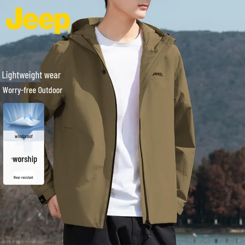 JEEP Men's Spring/Autumn Hooded Casual Jacket