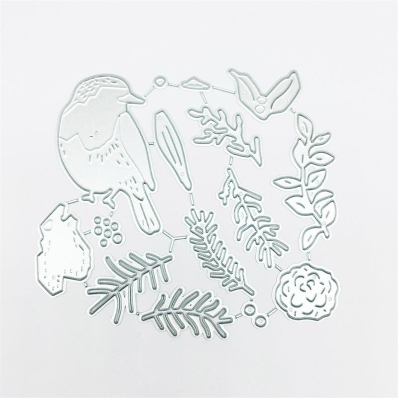 Bird Leaf Metal Cutting Dies DIY Craft Carbon Steel Embossing Template Stencil Paper Scrapbooking for Card Die Cuts Mold