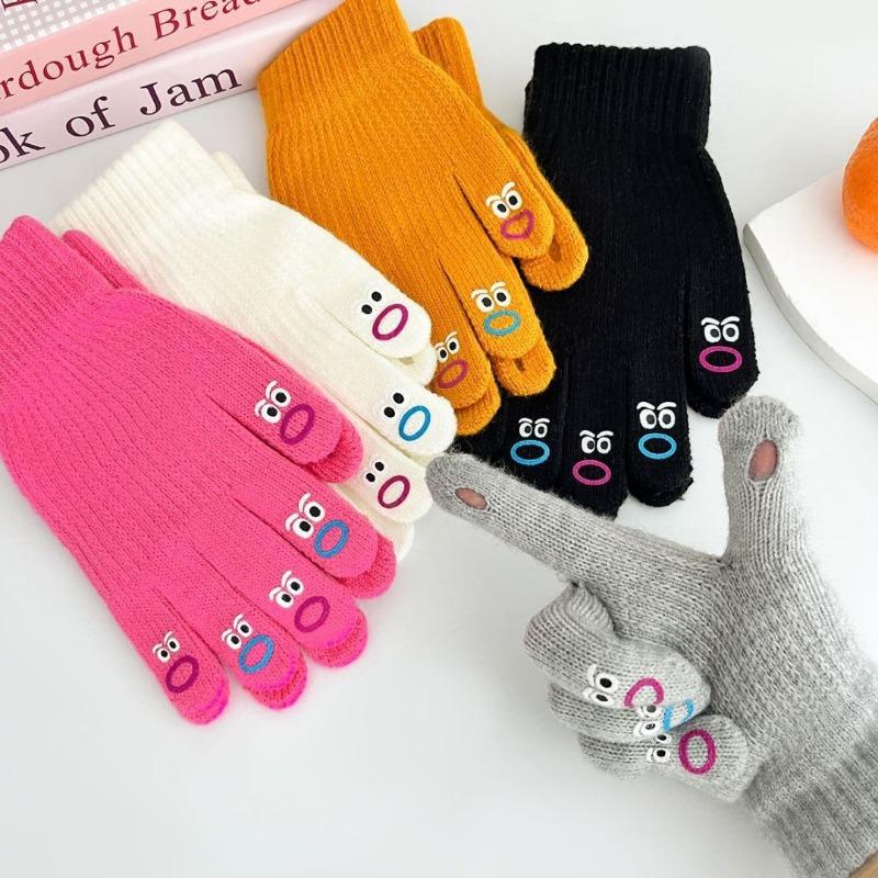 Mouth Mouth Monster Gloves Cartoon Autumn and Winter Knitted Gloves Cute Ugly Cute Creative Cycling Warm Gloves Women