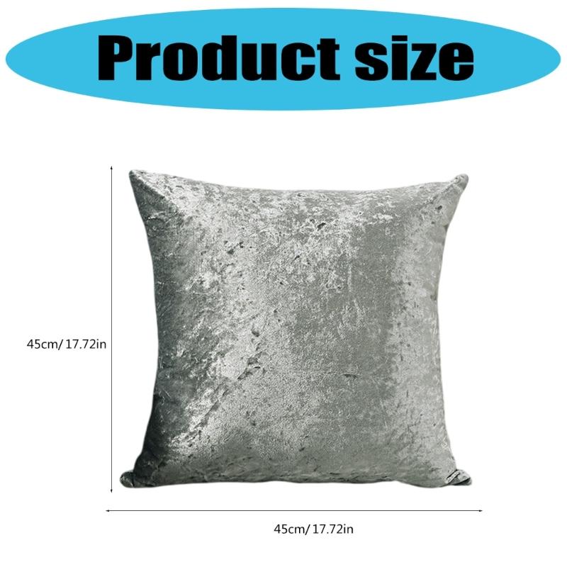 Elegant Solid Color Stretch Velvet Pillowcase Cushions Cover Easy to Install and Remove for Home Decoration 450x450mm