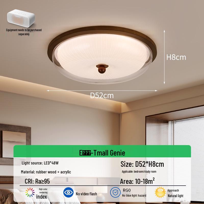 French Mid-Century Ceiling Light with American Retro and Song Dynasty Style - Eye-Friendly Lighting for Bedroom, Dining Room, or Study.