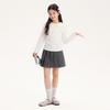 Desa Girls' Solid Color Lapel Long Sleeve T-Shirt