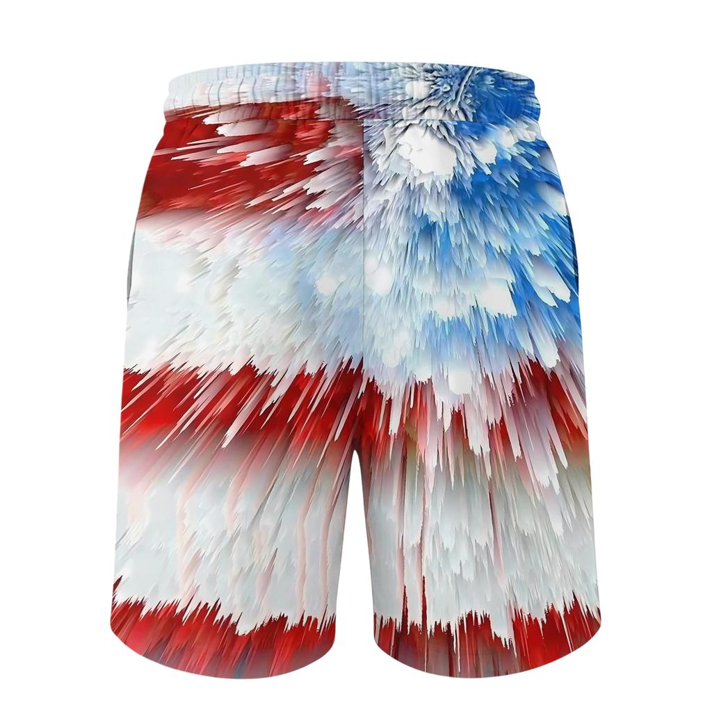 Men's Independence Day Printed Casual Drawstring Waist Shorts