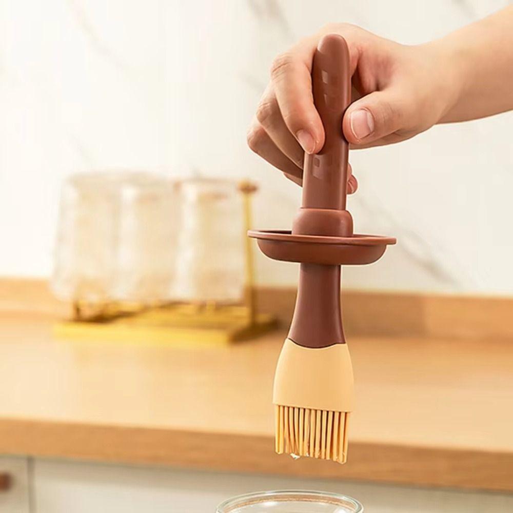 3 In 1 Sauce Applying Brush Silicone Oil Dispenser Bottle with Brush BBQ Oil Brush Oil Bottle