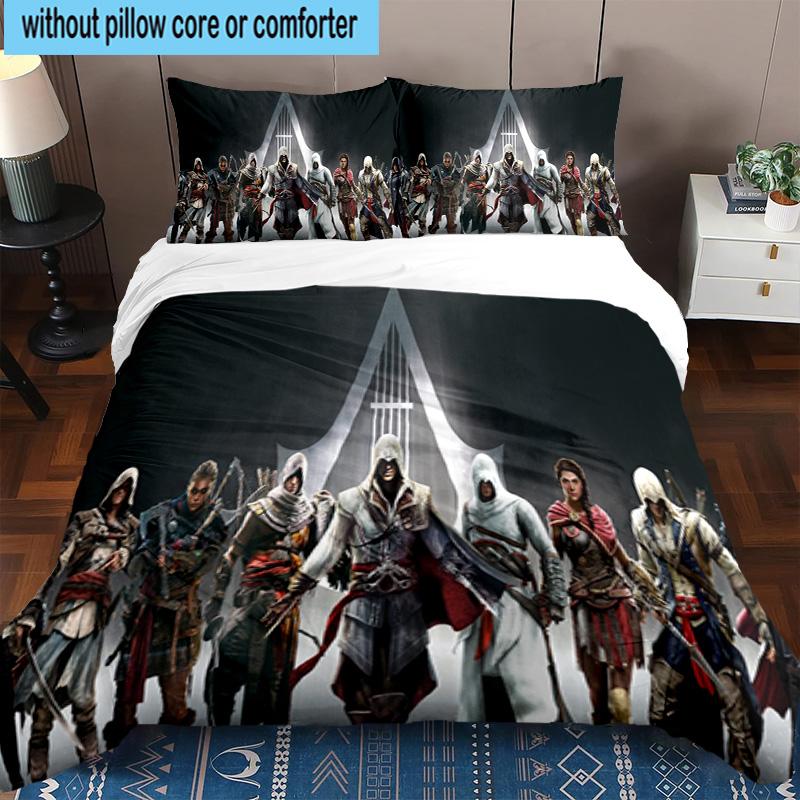 1PC Assass Warrior 3pcs Bedding,Including 1pc Duvet Cover And 2pcs Pillowcases Perfect for Christmas,Ideal for Bedroom, Dormitory