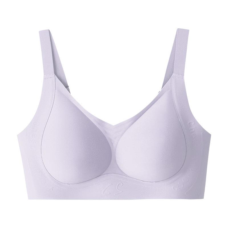 Jelly Black Technology Underwear Women's Big Breasts Show Small Traceless Upper Support Soft Support Gathering Anti-sagging No Steel Ring Bra
