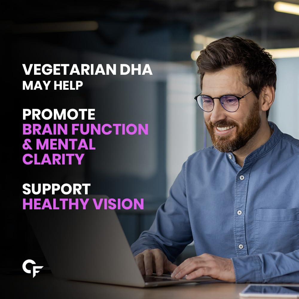 Carbamide Forte Veg Omega3 DHA 250mg Gummies for Men Women Kids - 60 Veg Gummies for Heart Brain Joints