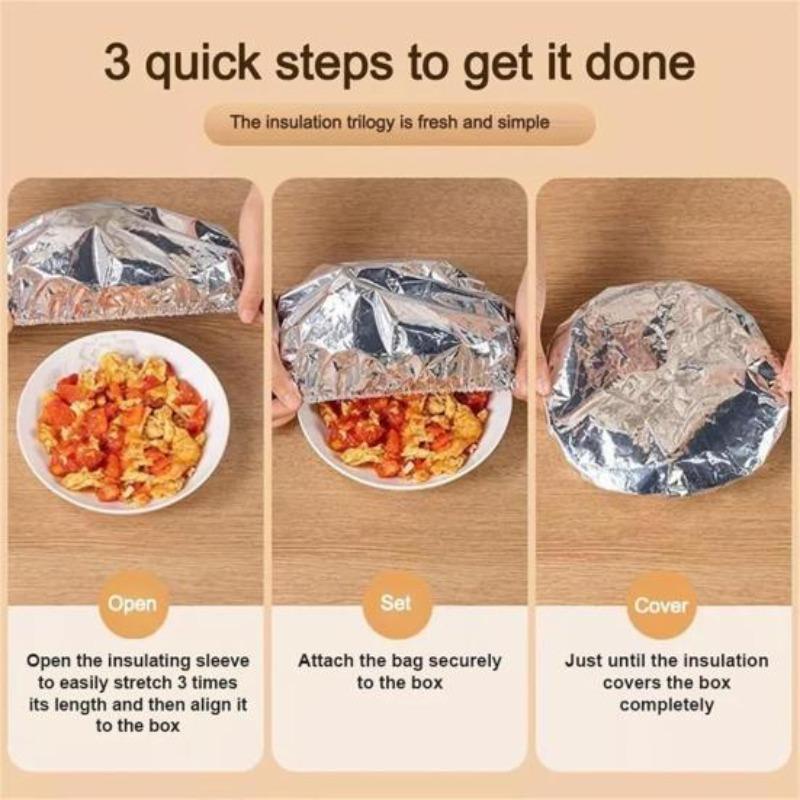 Aluminum Foil Film Insulation Cover Heat-Resistant Food Covers for Kitchen Elastic Freshness Keeping Bags Aluminium Foil Food Storage Covers