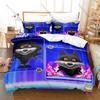 Cartoon PUSS IN BOOTS Bedding Set, Duvet Cover + 2 Pillowcases Vivid Pattern for Home Dorm Daily Use & Collection