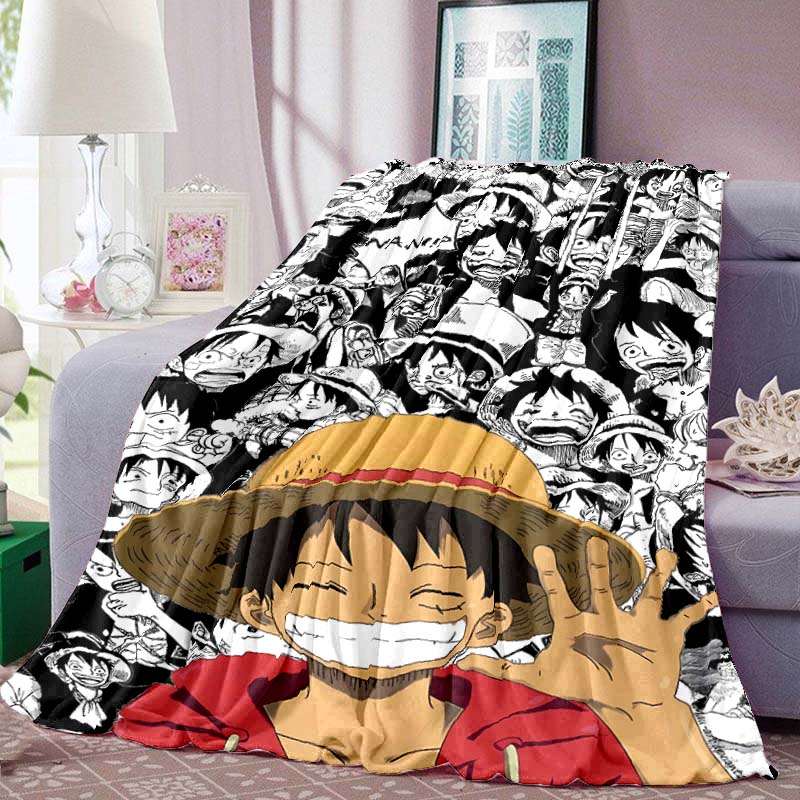 One Piece Print Blanket Warm Comfortable Flannel Blanket for Bedrooms, Sofas, Beds, Chairs, Picnics, Travel -LXR22