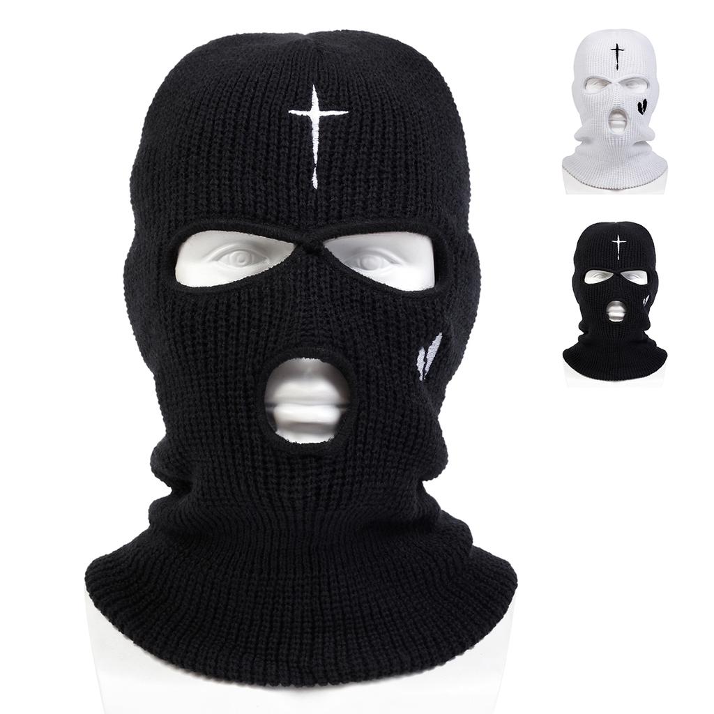 Water Droplet Cross Broken Heart Balaclava Cap Unisex Outdoor Warm Hat Men Hip Hop Caps Casual Cap