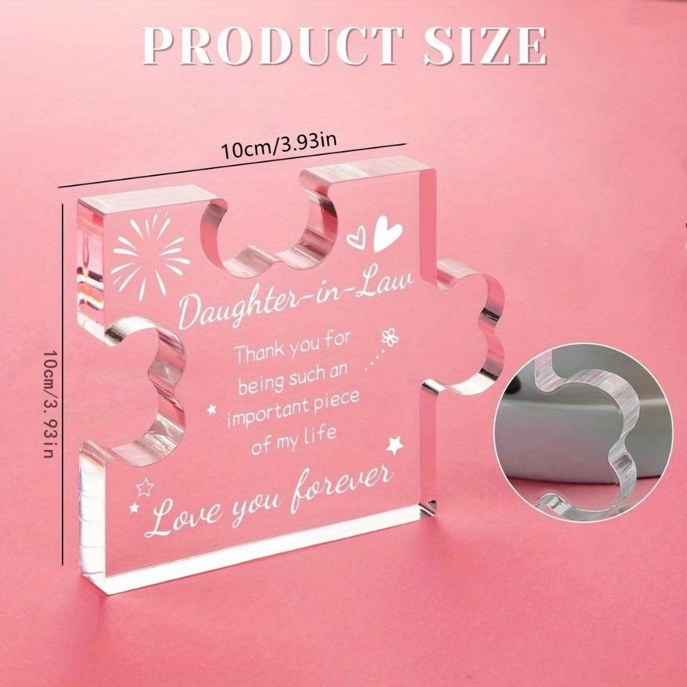 Daughter-in-Law Acrylic Puzzle. Birthday or Christmas desk decor gift from mother-in-law.