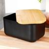 Black Bamboo Butter Dish Steel Kitchen Container for Butter
