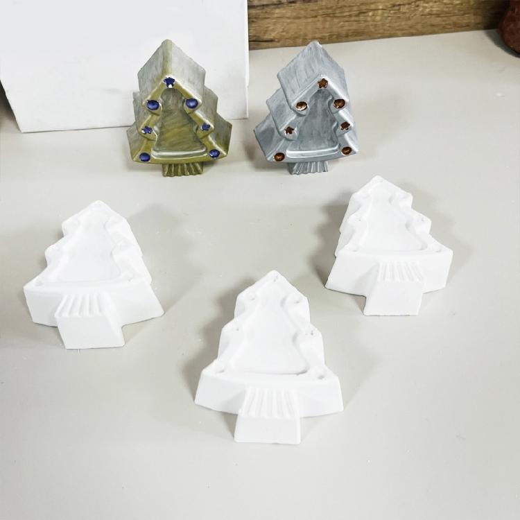Candle Molds 8 Cavities Christmas Tree Silicone Molds Ornament Baking Molds Handmade Plaster Molds Castings Molds