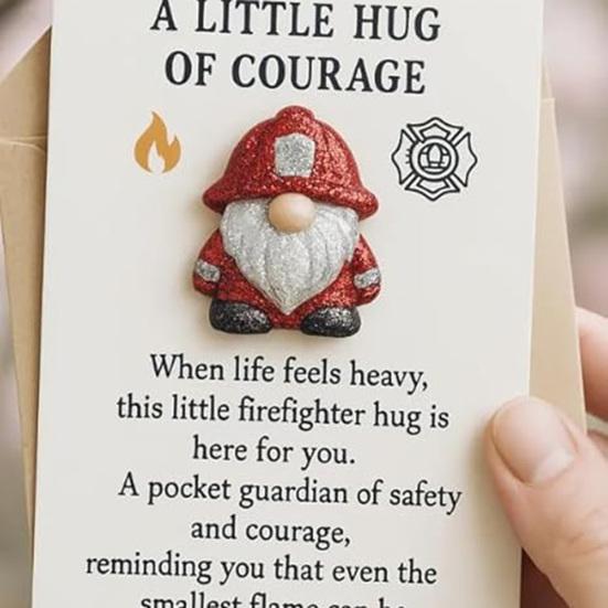 Yousheng Firefighter Pocket Guardian Mini Firefighter Pocket Hug Token A Little Hug of Courage Keepsake Inspirational Gift for Firefighters