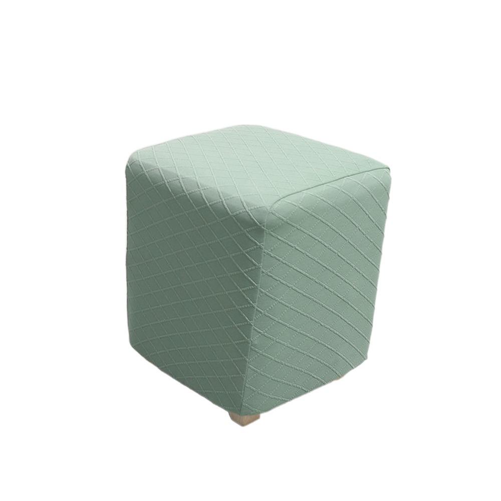 Elastic Jacquard Ottoman Cover Solid Color Footstool Case Durable Pouf Stool Cover  Home Decor