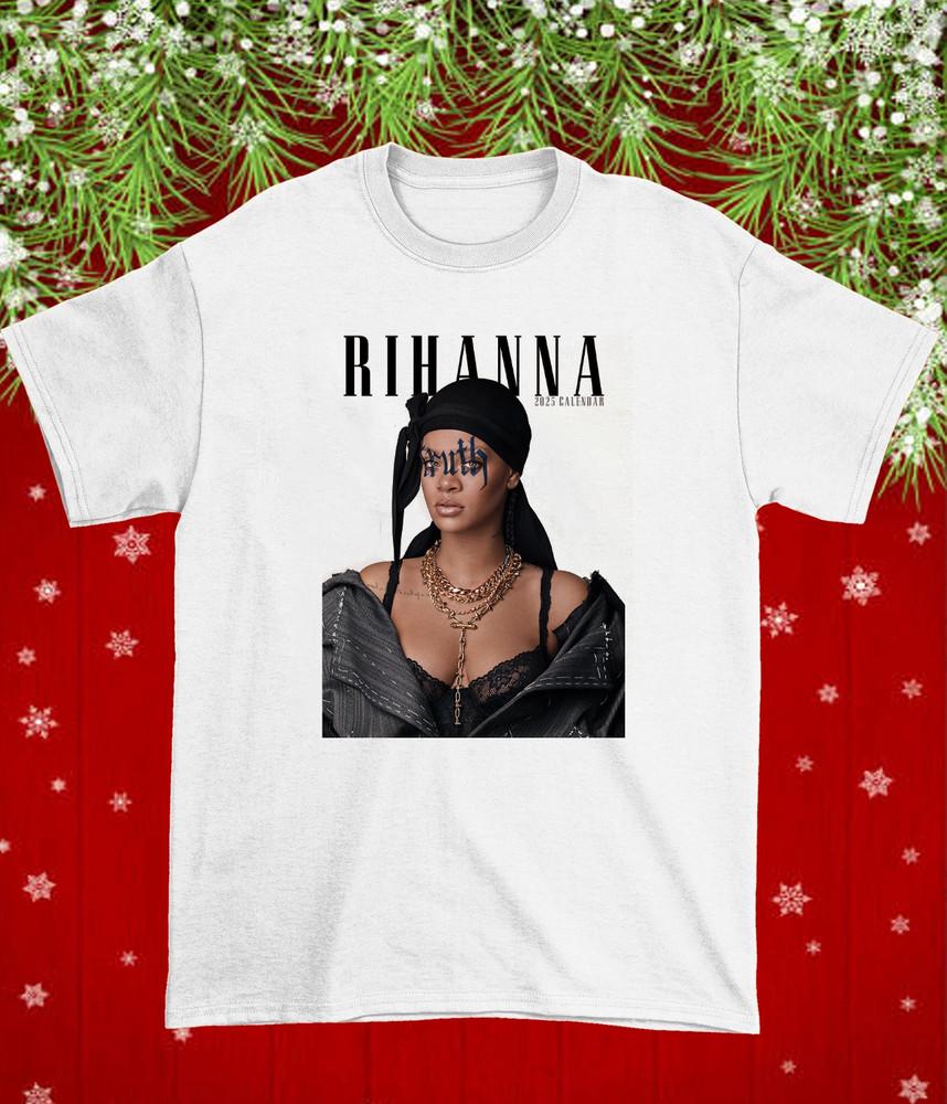 

Merry Christmas Rihanna White Shirt size S5XL Xmas Gìtf CS62 Unisex T-Shirt XXXL