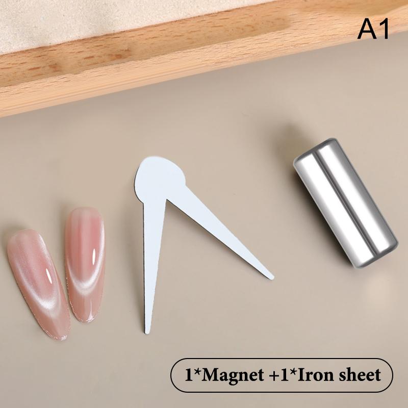 New Dual Ended French Cat Eye Magnet Tool Plate Strong Magnetic Tool Nail Art Assistive Auxiliary Gel Polish Magnet Tools Diy