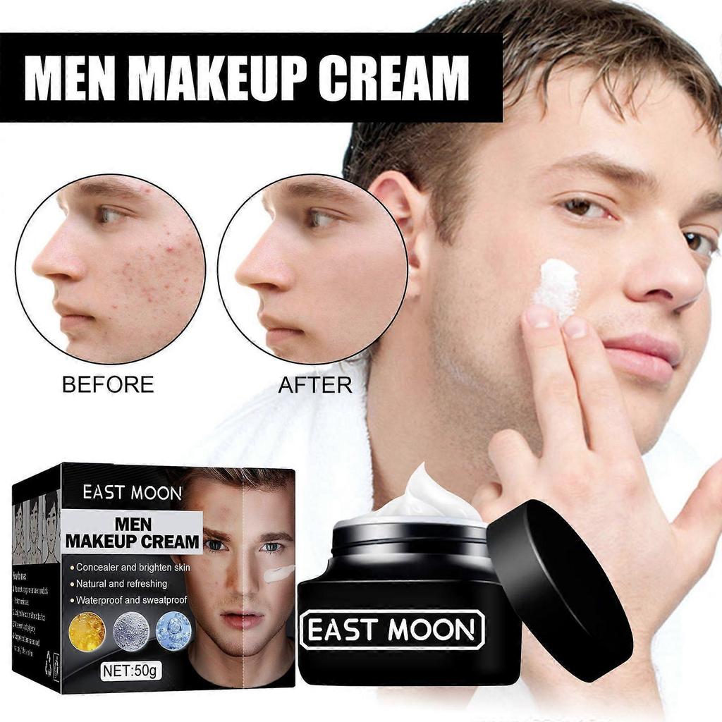 Omezený čas!!East Moon Pánský přírodní make-up krém, Lehký make-up korektor, Jizvy po akné, Vady pleti, Hydratační a zvlhčující, Krém pro línou krásu