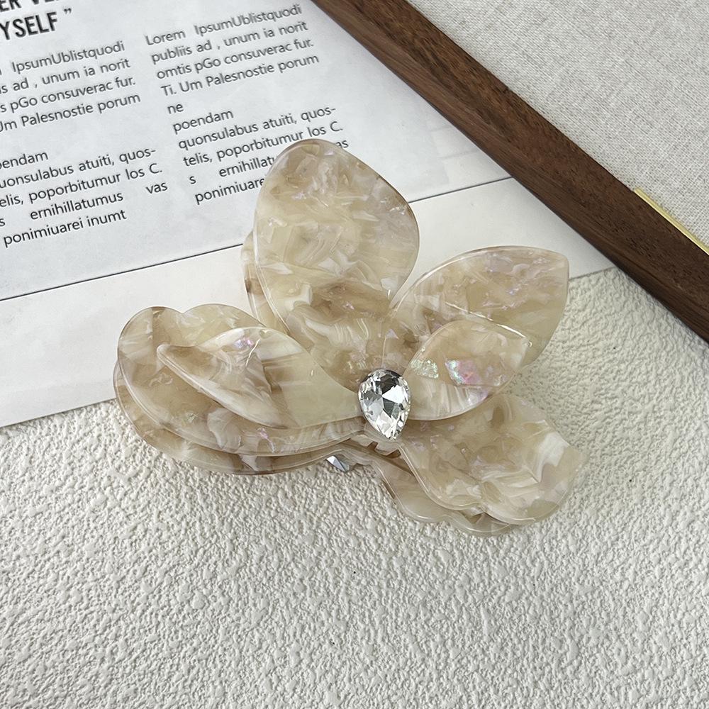 

Заколка для волос Треугольник Бугенвиллия со стразами - Трехмерный ацетатный цветок-краб для хвостиков