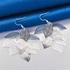 Stylish 925 Sterling Silver Delicate Openwork Multi-Layer Leaf Earrings for Women - Charming Party Gift Accessories