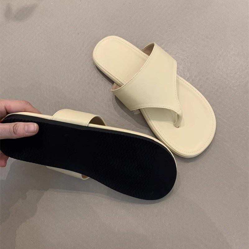 Niche Design Half Slippers Women's Shoes Fashion Toe Flat Bottom Holiday Drag
