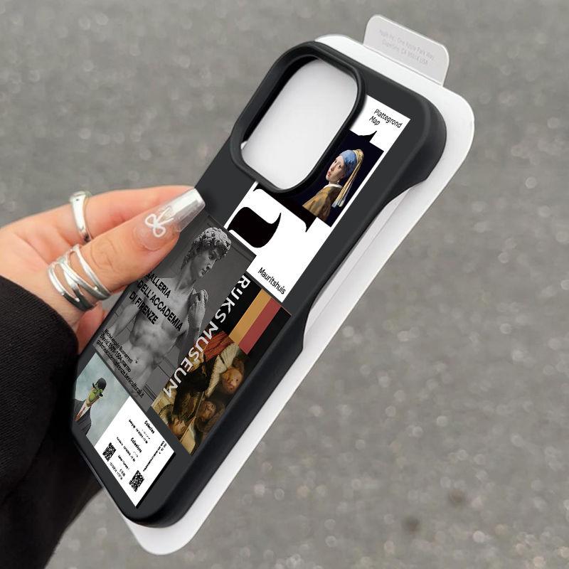 

Minimalist Label For IPhone 16 Case Half Pack Phone Shell For IPhone 15 14 13 12 11 Pro 15 16 Plus Silicone Anti Fall Back Cover For iPhone 14 Pro