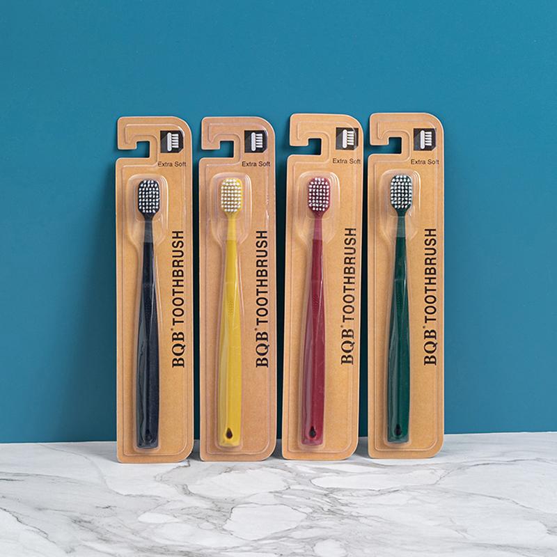 5pc High Quality Dubai Soft Bristle Toothbrush Macaron Single Pack Bamboo Charcoal Adult Wide Head Toothbrush Soft Bristle