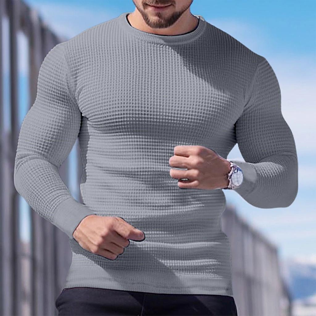 Shoulder Sleeves Men'S Long Sleeved Patchwork T-Shirt Casual Top