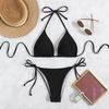 Dámský sexy bikini set Halter String Boční Dvoudílné plavky Mini trojúhelníkové plavky na plážovou dovolenou