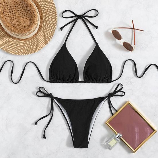 Women's Sexy Bikini Set Halter String Tie Side Two Piece Swimsuit Mini Triangle