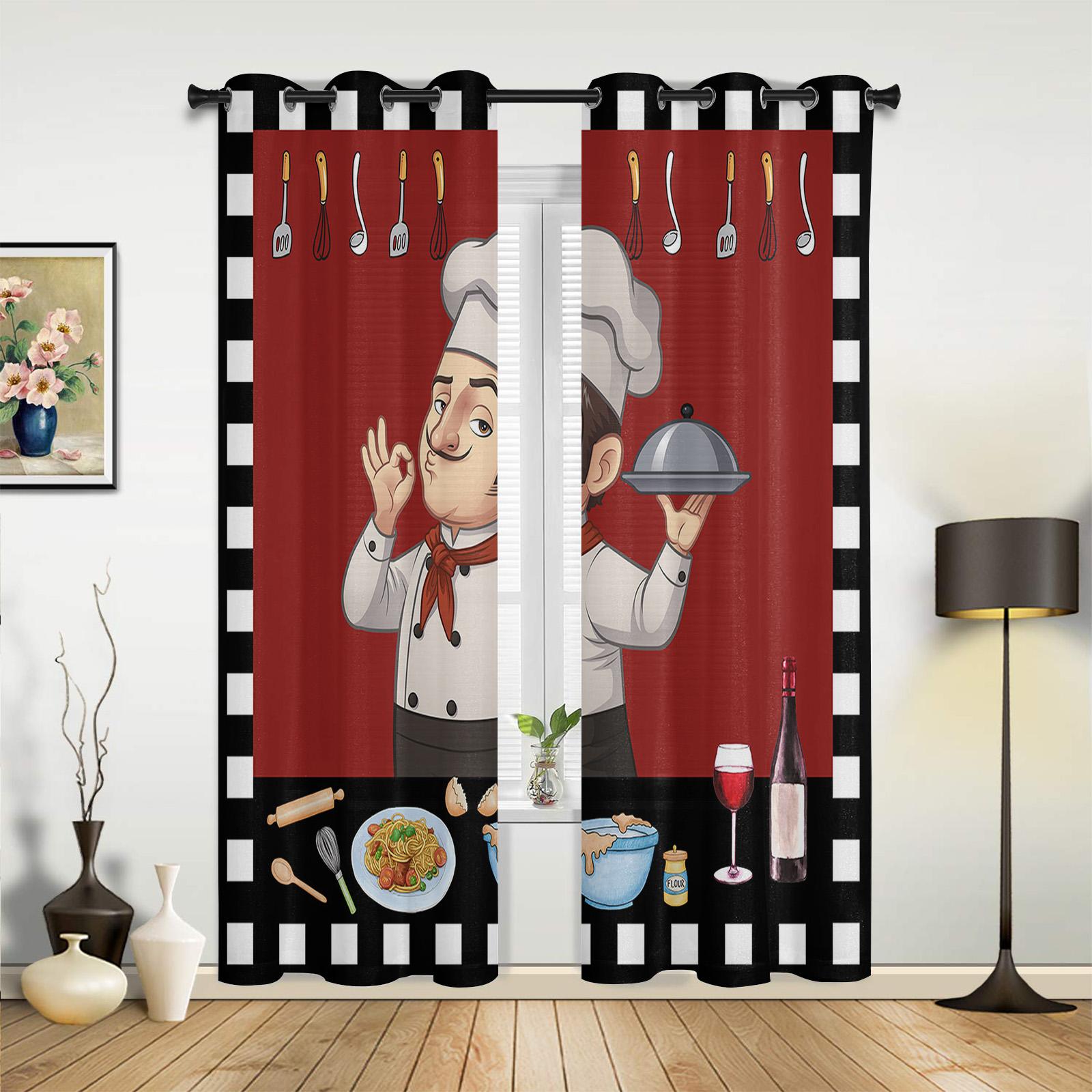 

Кухонная утварь Шторы в клетку, черно-белые, для спальни, гостиной, шторы, кухня, детская комната, занавески на окна, современный домашний декор 135W x 60H(cm) x1