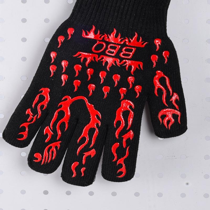 1/2Pcs Non Slip Silicone Oven Gloves Bbq Gloves Fireproof Heat Resistant Cut Resistant Mitts Kitchen Gloves For Barbecue Cooking
