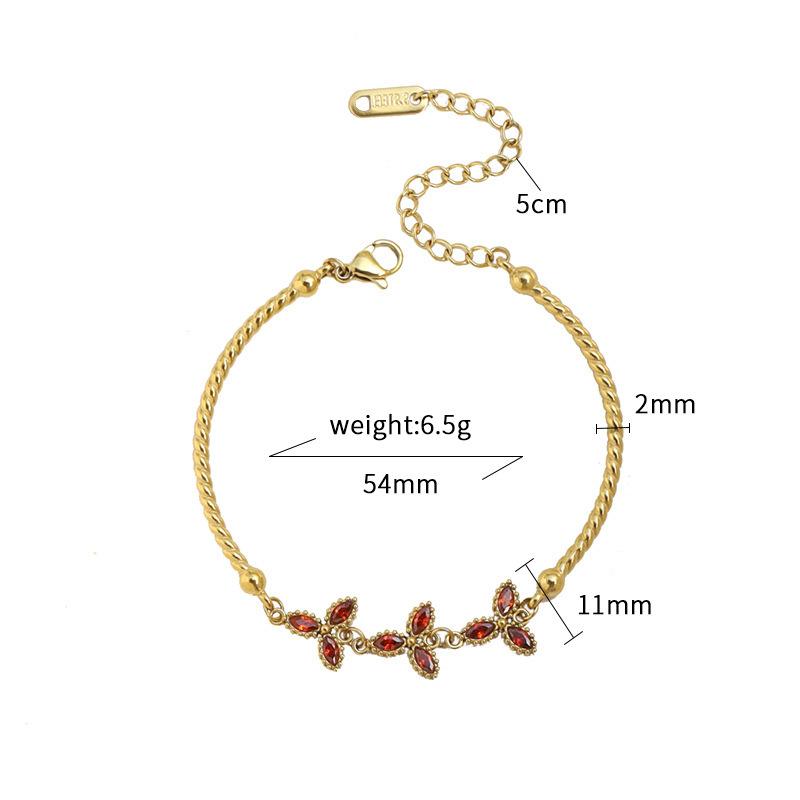 Fashion Full Diamond Leaf Bracelet Jewelry High Fashion Versatile Zircon Bracelet Women'S Niche Design Sense