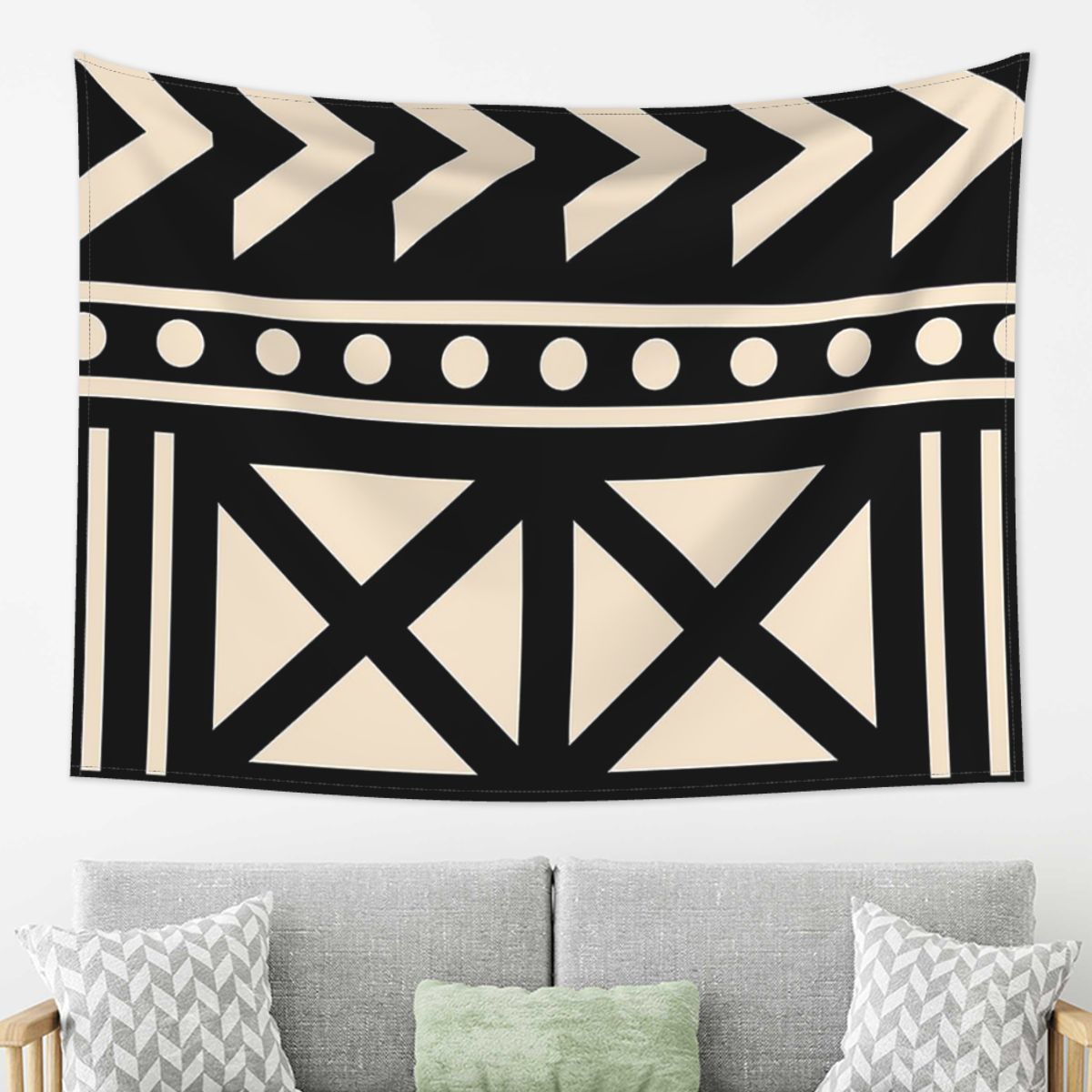 African Mud Cloth Black And White Trending Tapestry Decoration Art Aesthetic Tapestries for Bedroom Home Wall Cloth Wall Hanging 74x94cm(29x37in)