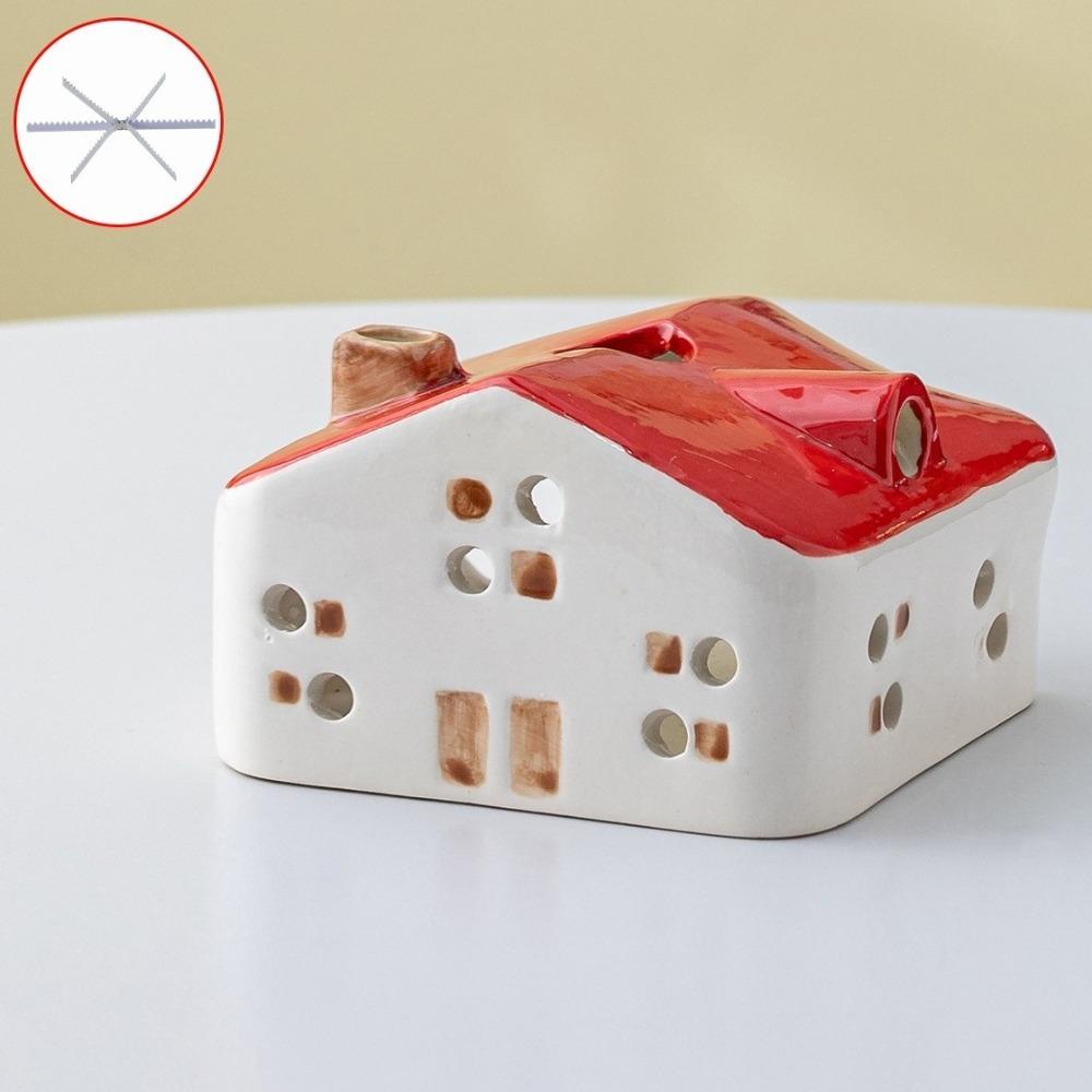 Handmade Porcelain Aromatherapy Burner Retro Mosquito Coil Box Holder Mosquito Coil Burner Bedroom красный