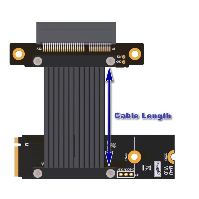 M.2 NVMe To PCIE Cable Male To Female Adapter Extender PCIE LAN Card Fast Speed Data Transfer 64Gbps