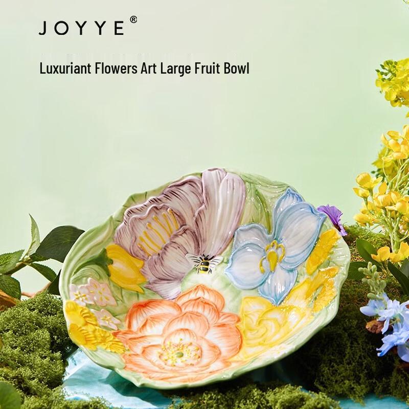 JOYYE Artistic Ceramic Floral Serving Plate