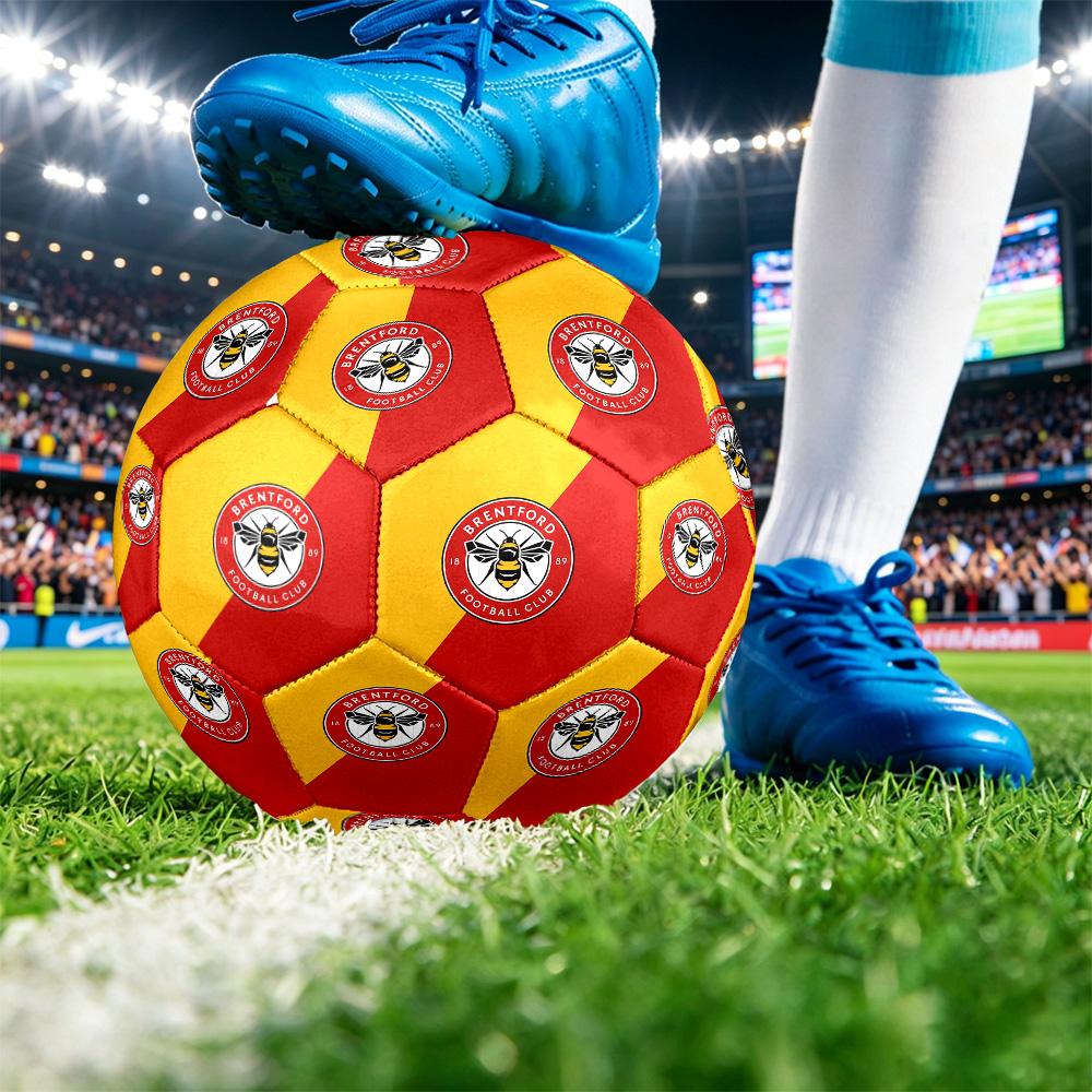 Brentford FootballPrinted Size 5 Soccer Bl, Anti Slip Adult Match Football Souvenir for Football Fans