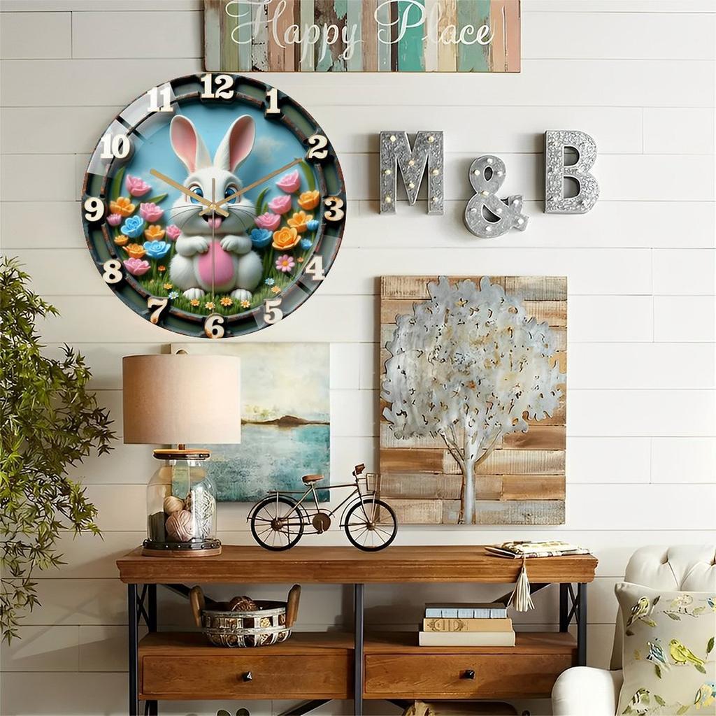 30x30cm Glass Wall Clock That Syncs with an App for Custom Message Display