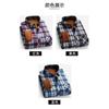 Men Winter Fleece Thickened Plaid Stand Collar Long Sleeve Business Casual Shirt