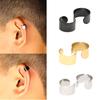 1 Pair Simple Classic Geometry CC Earrings Stainless Steel Ear Cuffs Men Women's Clips Earrings Trendy