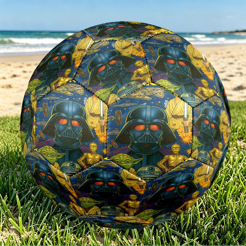 Star Wars Print Size 5 Soccer Ball, PU Wear Resistant Football for Match Training and Daily Practice, Birthday Gift for Soccer Fans