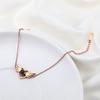 Cute Romantic Angel Wings Heart Bracelets for Women Elegant Rose Gold Stainless Steel Link Chain Birthday Party Gift Jewelry