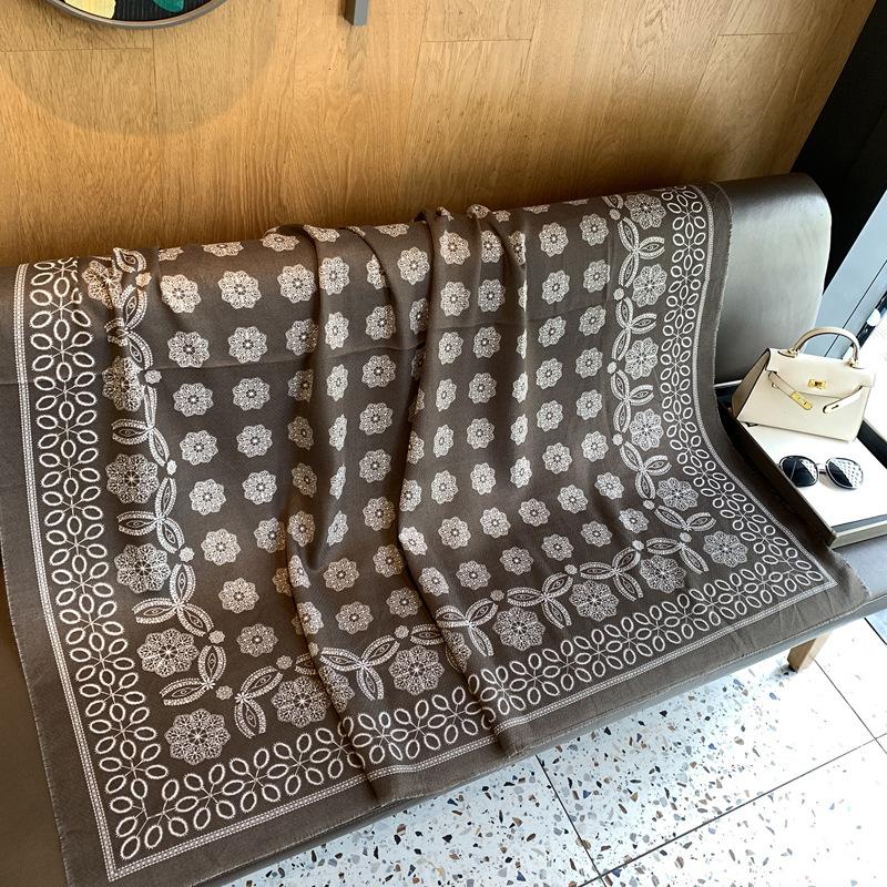 Square Scarf Travel Fashion Printing With Shawl Spring And Summer Fashionable Niche Messy Shawl Ethnic Style Personalized Scarf
