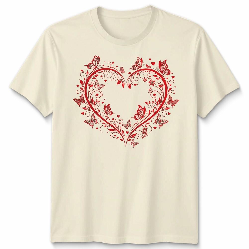 Filigree Heart Butterfly Valentines Day Occasions Unisexs Unisexs Graphic Tee