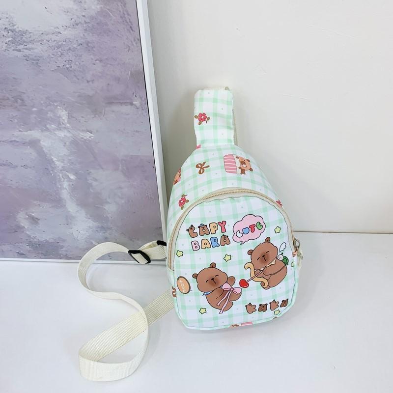 Capybara Pattern Animal Kids Single Shoulder Crossbody Chest Bag For Preschool
