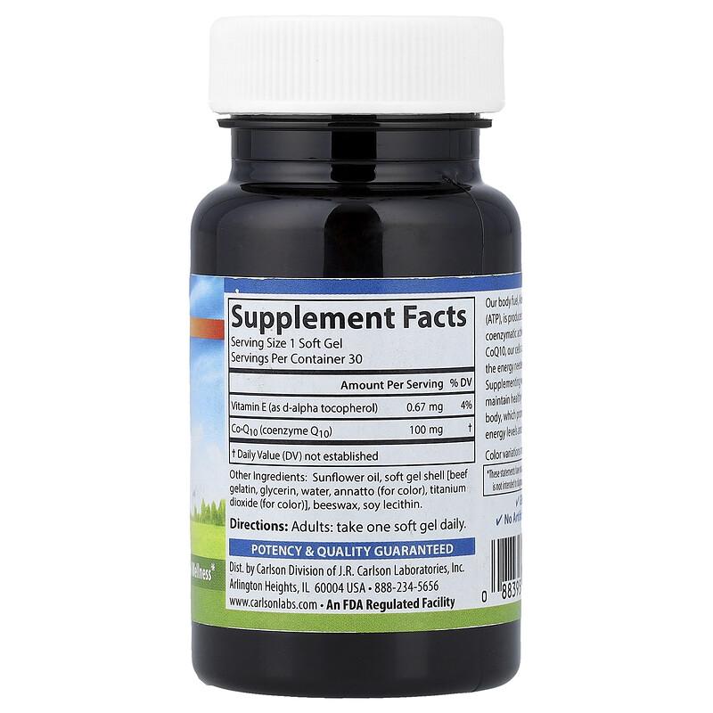 CoQ10, 100 Mg, 30 Soft Gels