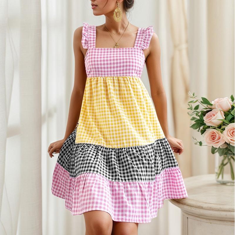 

ZANZEA Женское летнее повседневное платье без рукавов с сетчатым принтом S розовый